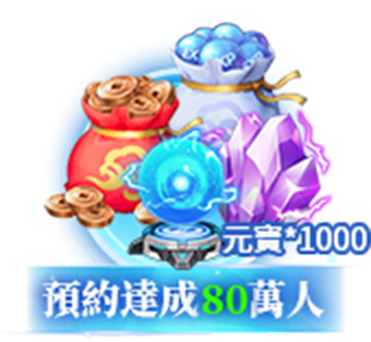 預約達成80萬人：元寶*1000